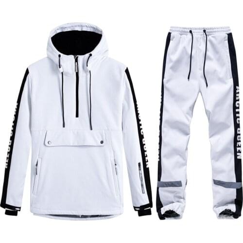 Winter Women Men Lover Ski Hoodies Suits Windproof Waterproof Breathable Snowboarding Outdoor Sports Suits Warm Jacket Pants Set