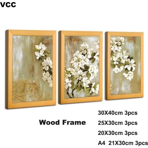 3Pcs/Set Nature Wood Frame Pictures Frames Classic A4 20X30 30X40cm Plexiglass Include Poster Photo Frames For Wall Hanging
