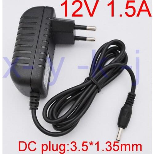 50PCS High quality DC 12V 1.5A IC program AC 100V-240V Converter Switching power adapter 1500mA Supply EU Plug DC 3.5mm x 1.35mm