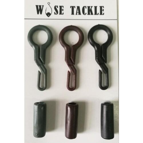 50PCS Wise Tackle Back Lead Clips + 50PCS Locking Tube for ABS Carp Fishing Rig Accessory Kit