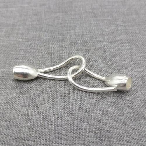 925 Sterling Silver Shiny Lotus Flower End Cap for Bracelet Leather Cord