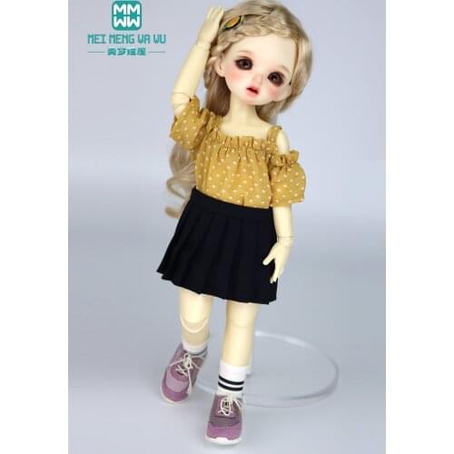 BJD dolls Accessories clothes for dolls fits 27cm-30cm 1/6 YOSD MYOU bjd dolls fashion strapless shirt, denim shorts