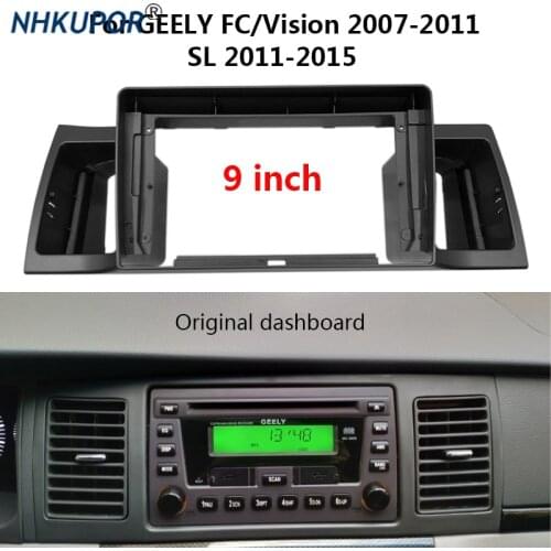 2 Din 9 Inch Car Radio Plastic Fascia Panel For GEELY FC/Vision/SL Installation DVD GPS Mp5 Dashboard Mount Frame Kit