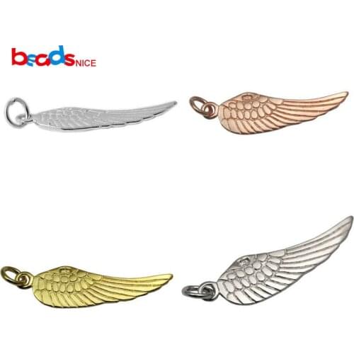 Beadsnice ID28437 hot sale angel wing charm sterling silver charms wholesale wing charm for bracelet making