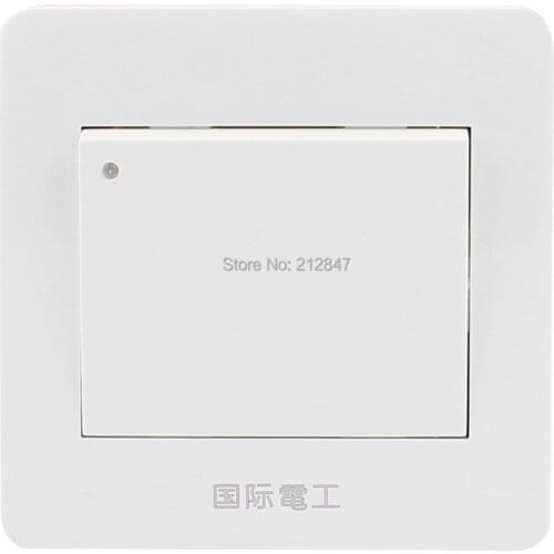 White On/Off Press Button Type 1 Gang Wall Mount Switch Plate AC 250V 10A