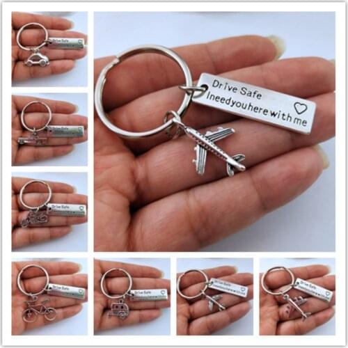Drive Safe Fly Safe keyring Plane Keychain Couples Men Boyfriend Gift Pilot Flight Air Traffic Controller Key Fob Dropshipping