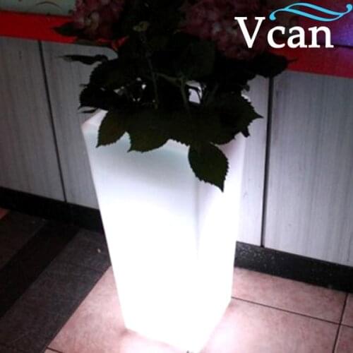 Square Large size big rechargeable battery rgb waterproof remote control LED Flower pot VC-F4055
