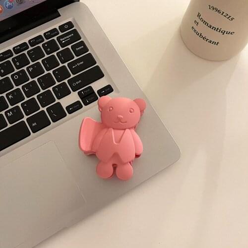Korean INS Cartoon Bear Hair Claw Jaw Candy Color Matte Hair Claw Crab Hairclips Back of Head Hairpin Headdress Gift