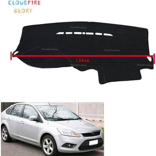 CloudFireGlory LHD Black Dashboard Cover Dashmat Dash Mat Pad Sun Shade Dash Board Cover Carpet For Ford Focus 2 MK2 2005-2011