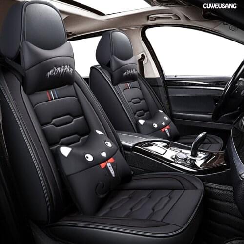 CUWEUSANG Leather car seat covers For mitsubishi pajero 4 2 sport outlander xl asx montero accessories lancer 9 10 carisma seats