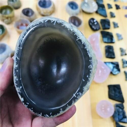 Beautiful natural crystal agate bowl agate Ashtray crystal ashtray home decoration stones and minerals Healing crystals