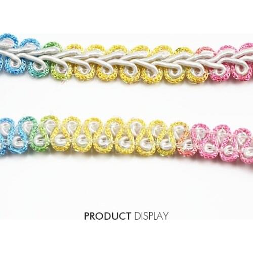 Lace Braided Gimp Trim Ribbon Clothing Embellishment Sew on Applique Fabric Sewing Supplies for Craft wedding prom party/T799