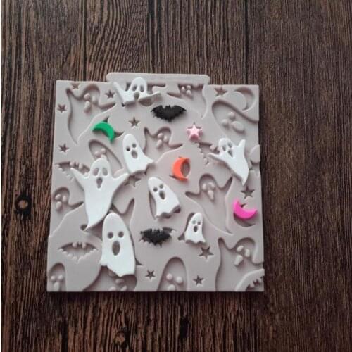 Luyou Halloween Ghost Bat Shape Silicone Fondant Mold Cookie Cake Chocolate Mold Christmas Kitchen Accessories Moldes FM1187