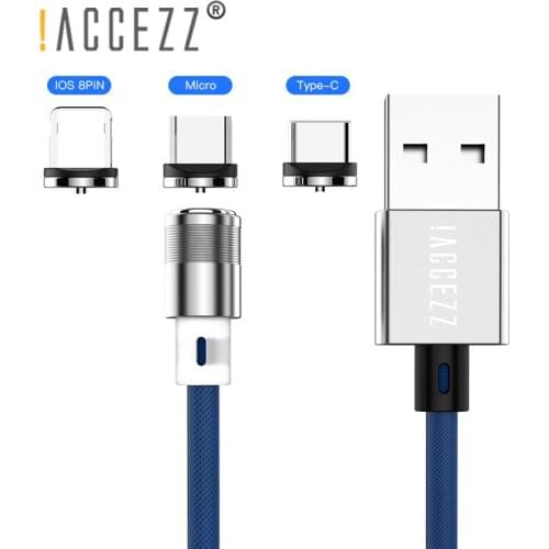 !ACCEZZ Magnetic Cable For Apple Micro USB Type C For iPhone X XS MAX XR 8 Samsung S10 S9 Fast Charging Phone Magnet Charger 1M