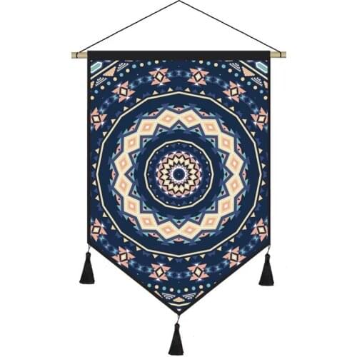Fashion Bohemia National Style Geometric Pattern Bedroom Bedside Tapestry Cotton and Linen Background Wall Decoration