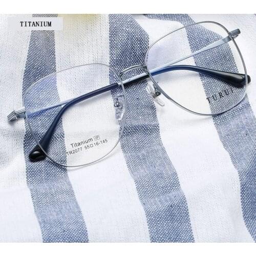 2020 New Metal Frame Large Frame Retro Full Frame β Titanium Myopia Glasses Frame Ultra Light Optics High Quality Men Eyewear