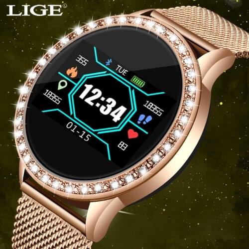 LIGE New Smart Bracelet Women Health Watch Activity Fitness Tracker Blood Pressure Heart Rate Monitor Smart Wristband fit bit