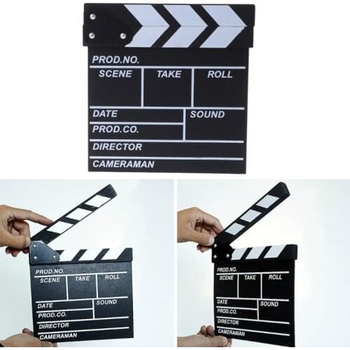 OOTDTY 20x20cm Photo Studio Kits Film Directors Clapper Board HOLLYWOOD Movie Scene Clapboard Photography Props Dropshipping