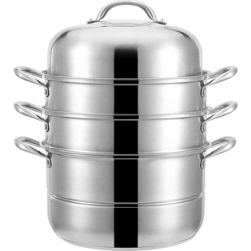 304 upset Stainless steel steamer Three layers of a pot After the bottom Soup pot multi-function instant pot accessories