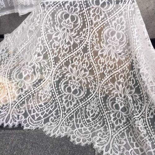 3meters long thick European style eyelash lace fabric DIY wedding dress half skirt home textile decorative fabric