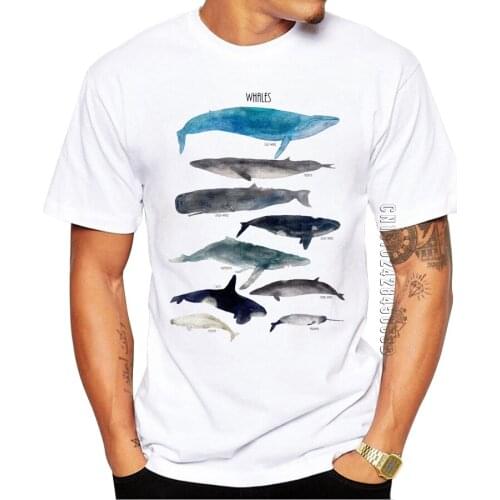 Popular fashion mans Tops summer latest printed whales design very interesting man T-shirts Hot Tops