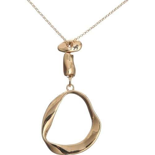 Simple Jewelry Long Necklaces for Women Irregular Circle Pendants Suspension Jewellery Statement necklaces & pendants 2021 New