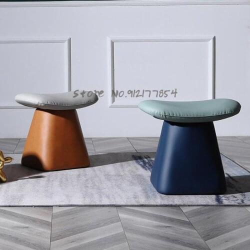 Nordic Dressing Stool Leather Art Disposable Shoe Changing Stool Italian Sofa Stool Household Makeup Stool Net Red Flat Ottoman