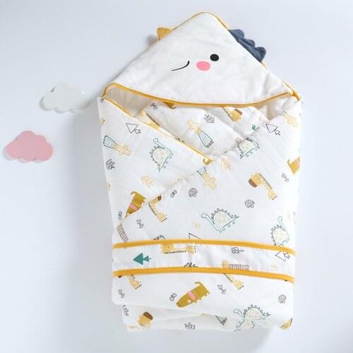 Newborn Quilted Quilt Baby Anti-shock Sleeping Bag Envelope Cotton Swaddle Blanket Autumn Winter Bedding Stroller Wrap Products