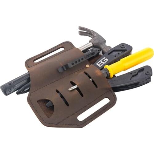 Tactical tool EDC Leather Case Outdoor Survival Cover Self-Defense Tool Cowhide