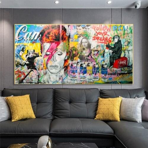 Street Graffiti Art Banksy Canvas Art Poster on The Wall Famous Paintings And Print Pop Art for Living Room Home Cuasors Decor