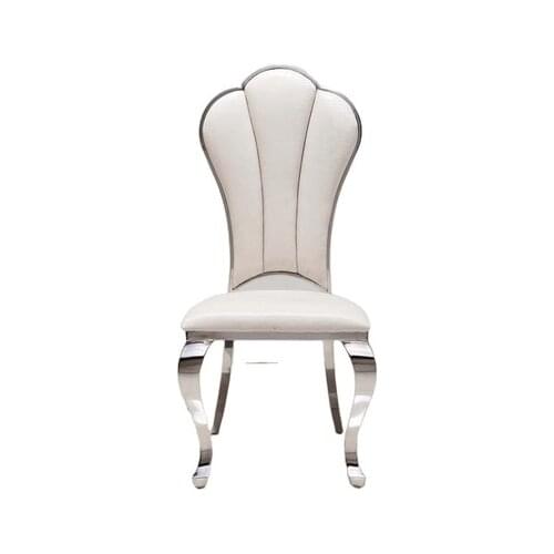 Factory direct selling light luxury stainless steel dining chair modern simple metal back restaurant hotel banquet hall chair