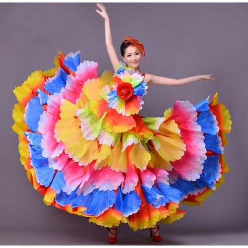 Women Flamenco Skirts Modern Dance Dress Expansion Dress Modern Dance Performance Wear Petal Skirt Spanish Flamenco Dress 89