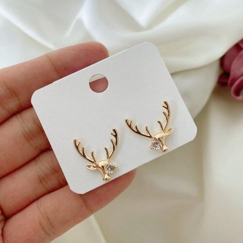 ZHOUYANG Stud Earrings For Women Animal Fawn Ear Ring Cute Korean Jewelry Light Gold Color Fashion Jewelry Wholesale Gift KBE489