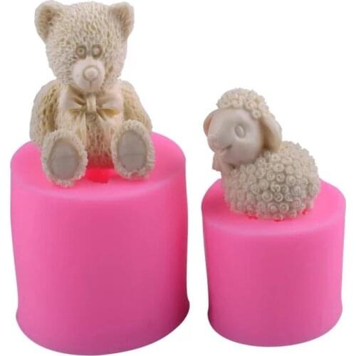 1pc Cut Bear Sheep Sugarcraft Silicone Mold 3D Fondant Molds Cake Decorating Tools Chocolate Gumpaste Mold