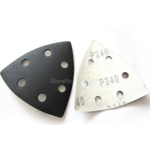 10PCS 90X90X90MM 6-HOLE Delta Sander Paper Hook & Loop Sandpaper Disc Abrasive Tools For Sanding Soft Interface Pad And Backing