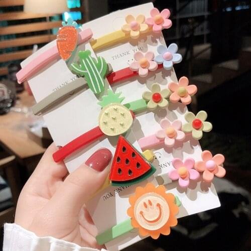 2Ps/Set Sweet Color girl cute cactus fruit flower Hair Clip Hairband Bobby Pin Barrette Hairpin Headdress Beauty Accessory