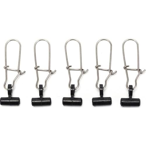 20Pcs Portable Fishing Sinker Slip Clips Black Plastic Head Swivel With Nice Fishing Snap Fishing Tools