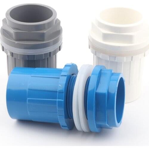 5pcs I.D 40mm PVC Pipe Connector Water Tank Inlet Outlet Joints Garden Irrigation Tube Connectors New Design Pipe Fittings