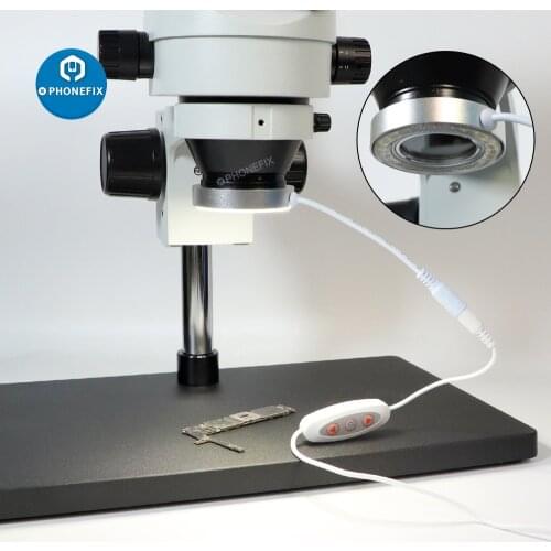 5V USB Power Supply 60 LED Microscope Adjustable Brightness LED Ring Lamp for Trinocular Stereo Zoom Microscope Ring Light illu