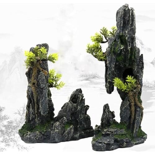 Fish tank aquarium rockery ornaments fish tank landscaping simulation resin rockery fish and shrimp shelter Bonsai decoration
