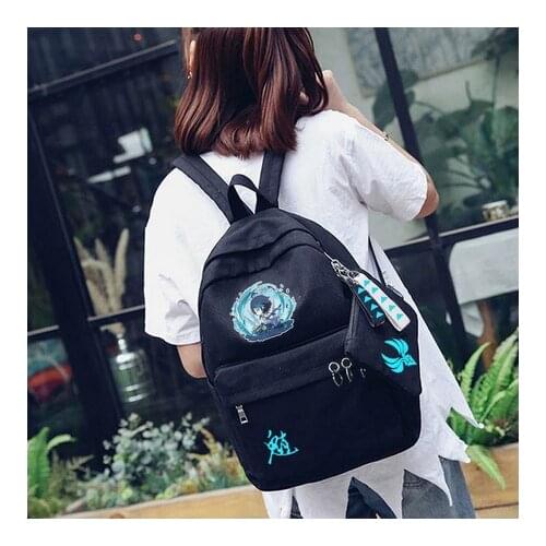 Anime Game Genshin Impact Xiao Cartoon School Bag Computer Laptop Bag Fashion Shoulders Bag knapsack Cosplay Backpack