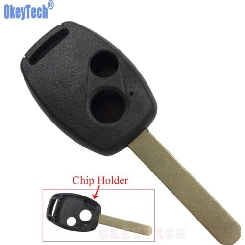 OkeyTech Modified 2 Buttons Remote Control Car Key Case Shell For Honda Accord New Fit CRV Odyssey Civic Replacement Fob Cover