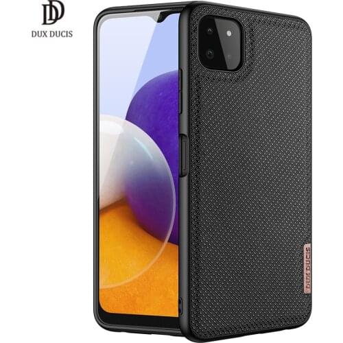 For Samsung Galaxy A22 5G Euro DUX DUCIS Fino Series Woven Fabric Protecting Back Case Anti-Shock Non-Slip Original Slim Design