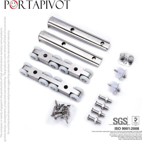Engineering Accessories Stainless Steel Wooden Door Sliding Door Hardware Pulley Hanging Wheel Mute 8-Wheel Hanging Rail