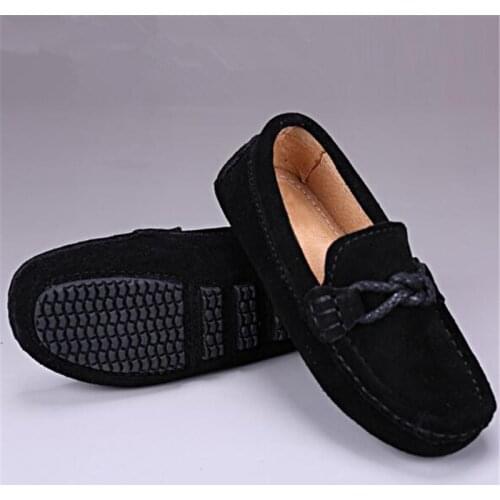 New Children Loafers Baby Toddler Dress School Boys Dress Shoes Student Non-slip Rubber Flats Genuine Leather Shoes Kids 02B