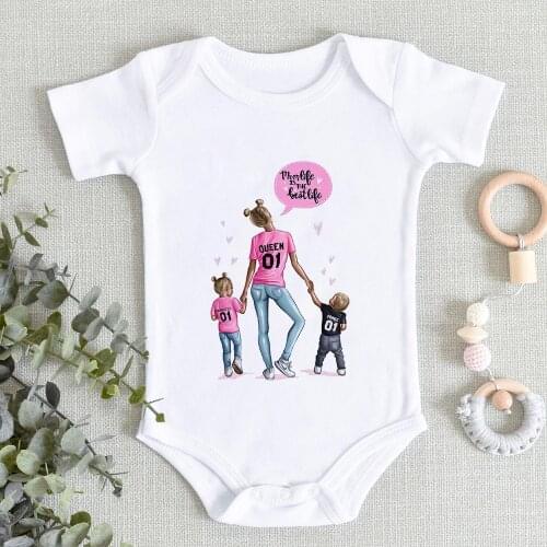 Harajuku Ropa de bebe niña Cute Graphic Baby Girl Romper Cheap Fashion Clothes Newborn Summer Casual Super Mom Infant Bodysuit