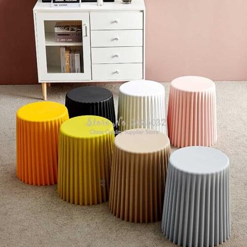 Cheap Nordic Plastic Coffee Table for Living Room Side Table Bedside Ottoman Small Round Table Creative Ins Stool Home Decor