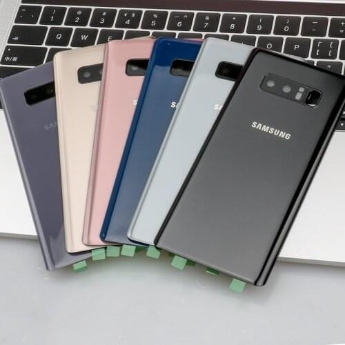 Note8 Rear Battery Door Case For Samsung Galaxy Note 8 N950 N950F N9500 Back Glass Housing Cover Adhesive +Camera Glass Lens