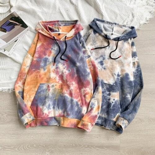 Latest Design Men Fashion Tie Dye Hoodie Plus Size 3XL Casual Tie Dye Pullover Hoodies