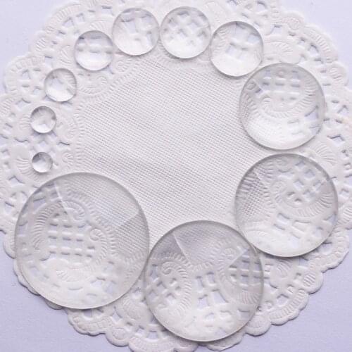 New Handmade Mix Size Transparent Clear Glass Round Flatback Cameo Cabochon Domed DIY Jewelry Charm Photo Pendant Setting